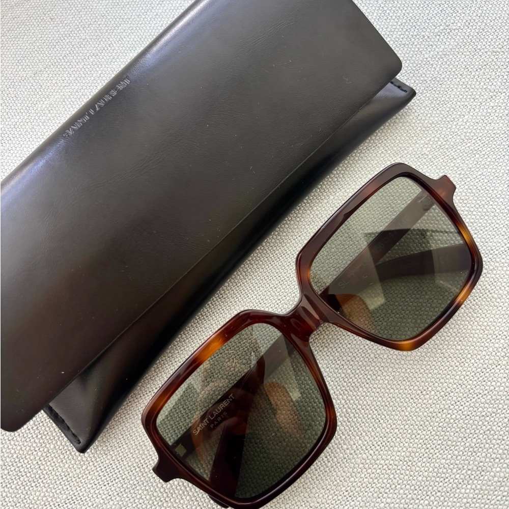 New Saint Laurent Brown Square Sunglasses - Picture 5 of 6